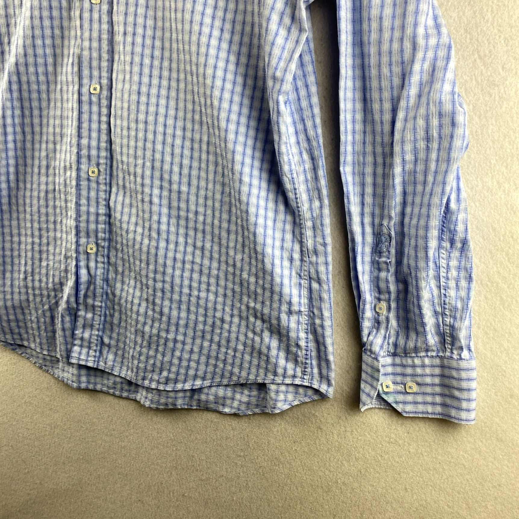 BUGATCHI Bugatchi Button-Up Shirt Mens XL Multicolor Check Shaped Fit Long Sleeve Collar Size US XL / EU 56 / 4 - 5 Thumbnail