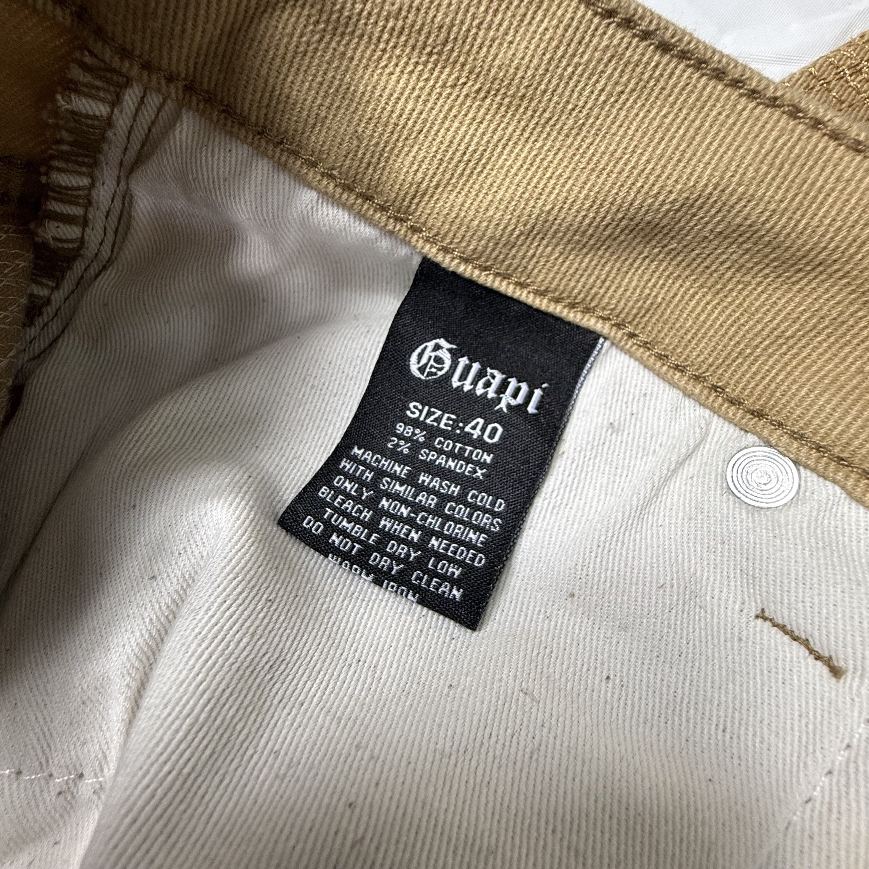 GUAPI Guapi Mens Tan Distressed Textured Flare Jeans Size 40 Khaki Size US 40 / EU 56 - 5 Thumbnail