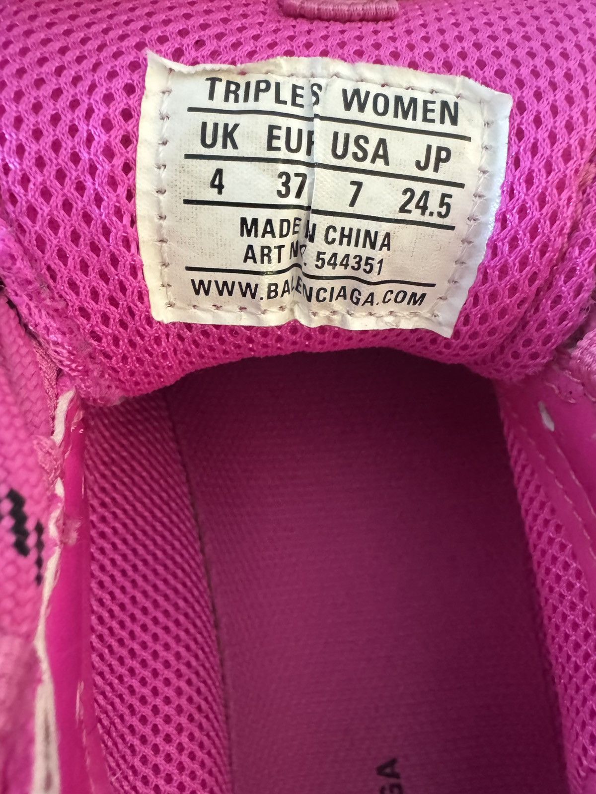 Balenciaga Balenciaga Pink Triple S Size US 7 / IT 37 - 6 Thumbnail