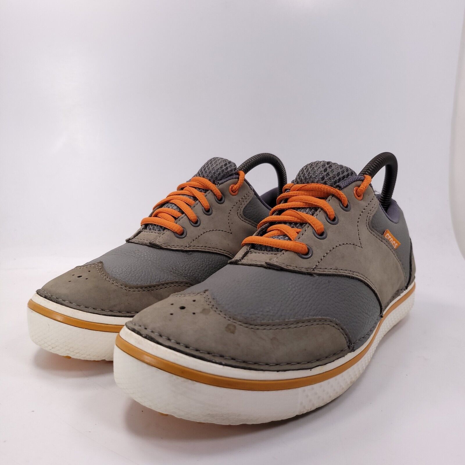 Crocs Crocs Athletic Leather Golf Shoe Mens Size 8 Gray Orange Size US 7 / EU 40 - 1 Thumbnail