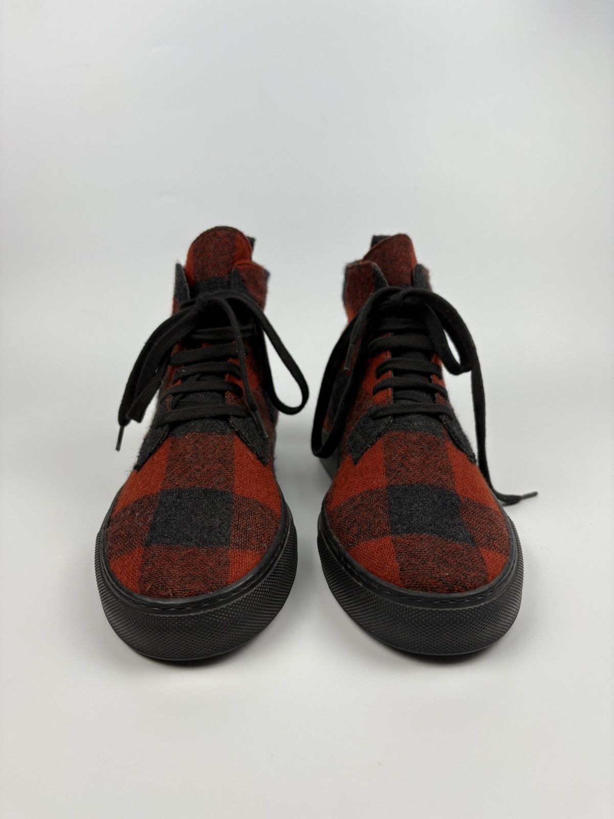 Ann Demeulemeester AD - Ann Demeulemeester Flannel Wool Hi Top Sneakers Size US 7 / EU 40 - 2 Thumbnail
