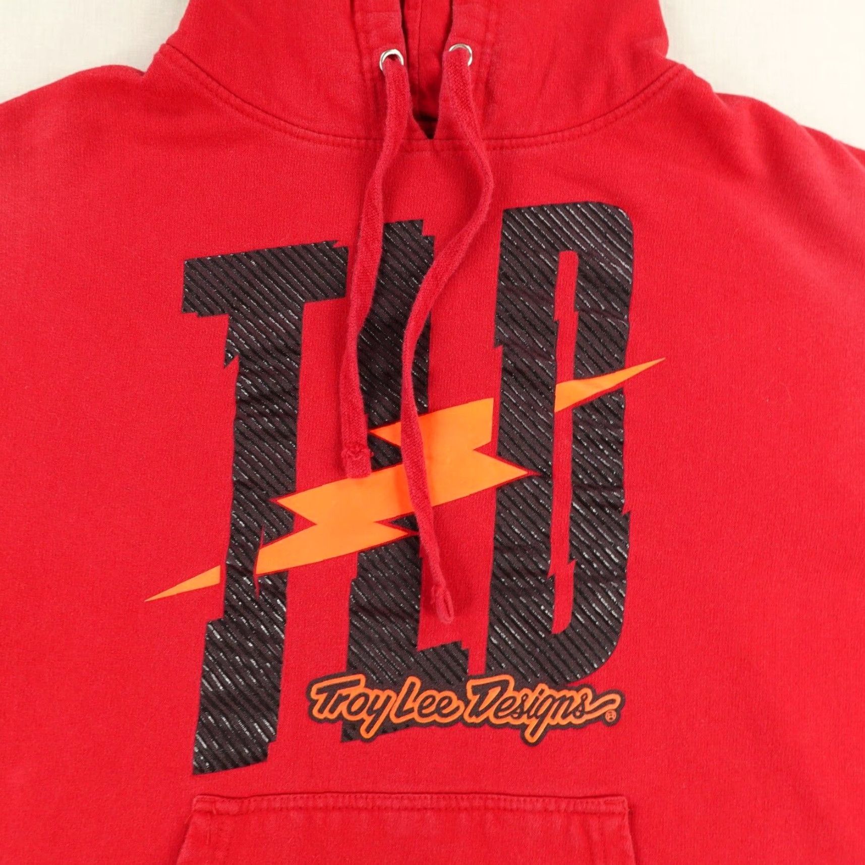 Vintage Troy Lee Designs Hoodie Mens L Red Graphic Print Logo Pullover Hooded Pockets Racing Outdoors - 90s? Size US L / EU 52-54 / 3 - 2 Thumbnail