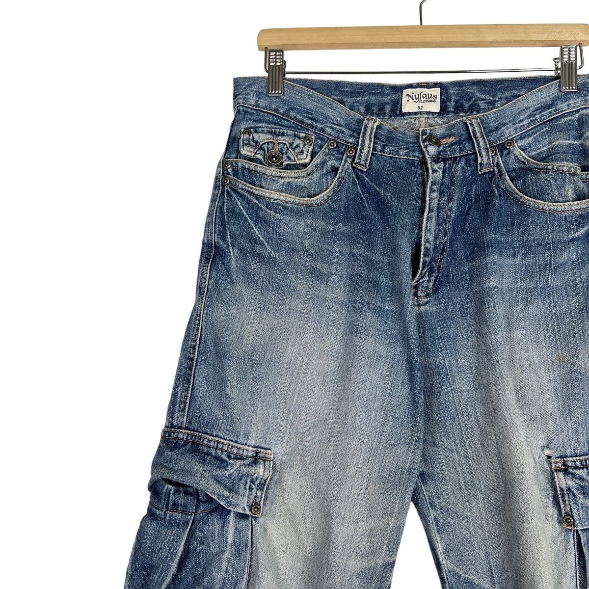 Beauty Beast 🔥 PICK NYLAUS CARGO DENIM JEANS Size US 33 - 8 Thumbnail