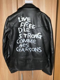 Live free die strong comme clearance des garcons jacket for sale