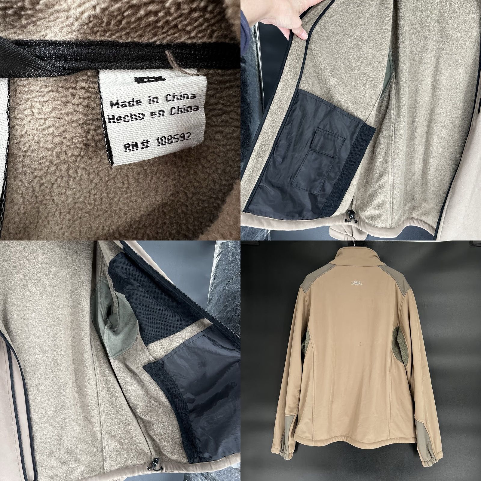 Black Diamond VINTAGE Black Diamond Mens Jacket L Beige Green Softshell Full Zip Pockets Outdoors Size US L / EU 52-54 / 3 - 8 Thumbnail