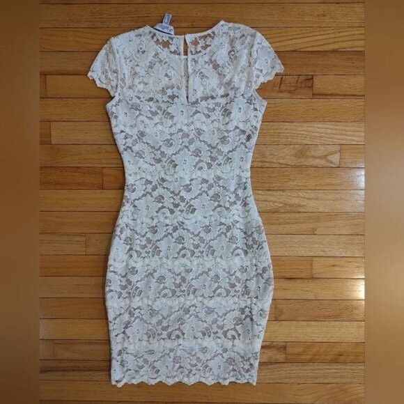 Badgley Mischka Badgley Mischka Belle lace overlay shift dress cocktail 2 Size XS / US 0-2 / IT 36-38 - 2 Thumbnail