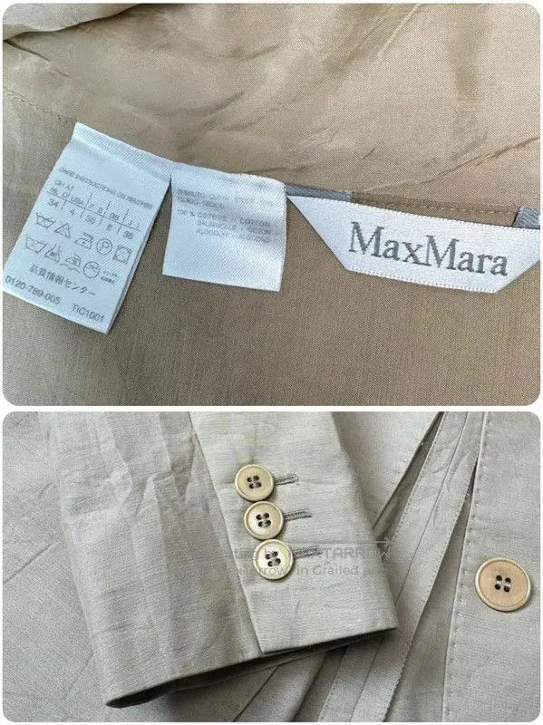 Max Mara MaxMara Women's Khaki Cotton Cardigan . Size M / US 6-8 / IT 42-44 - 9 Thumbnail