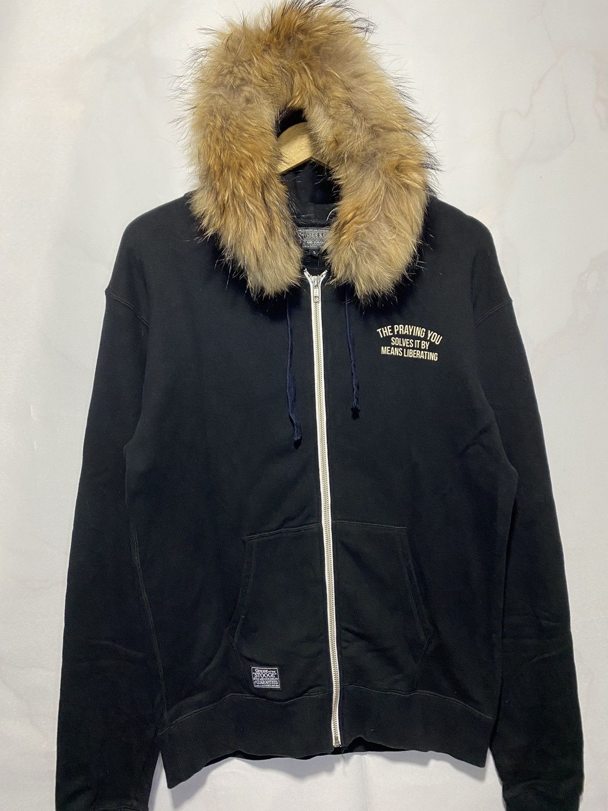 Japanese Brand Stooge & Co virgin mary poem fur hoodie Made In Japan Size US L / EU 52-54 / 3 - 3 Thumbnail