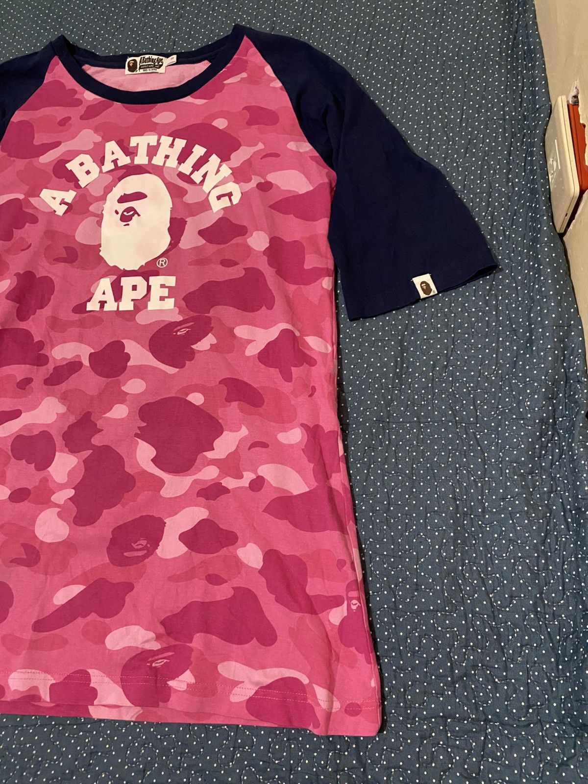 Bape Bape College Tee Pink - Raglan Size S / US 4 / IT 40 - 4 Thumbnail