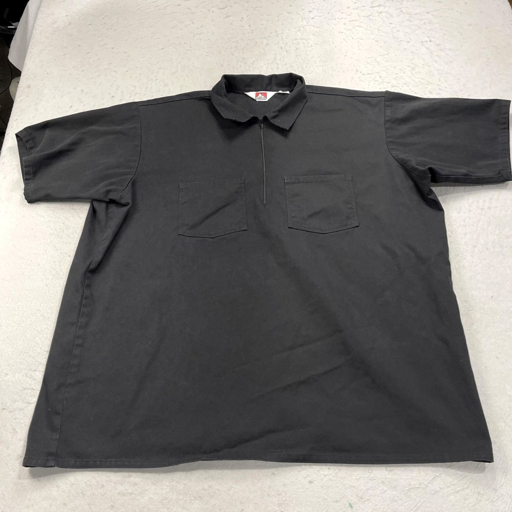 Ben Davis VINTAGE Ben Davis Polo Shirt Mens 3XL Black Workwear 1/4 Zip Pockets USA Chore Shirt Mens 3XL Black Polo Shirt Ben Davis Add Needed Size US XXL / EU 58 / 5 - 2 Thumbnail