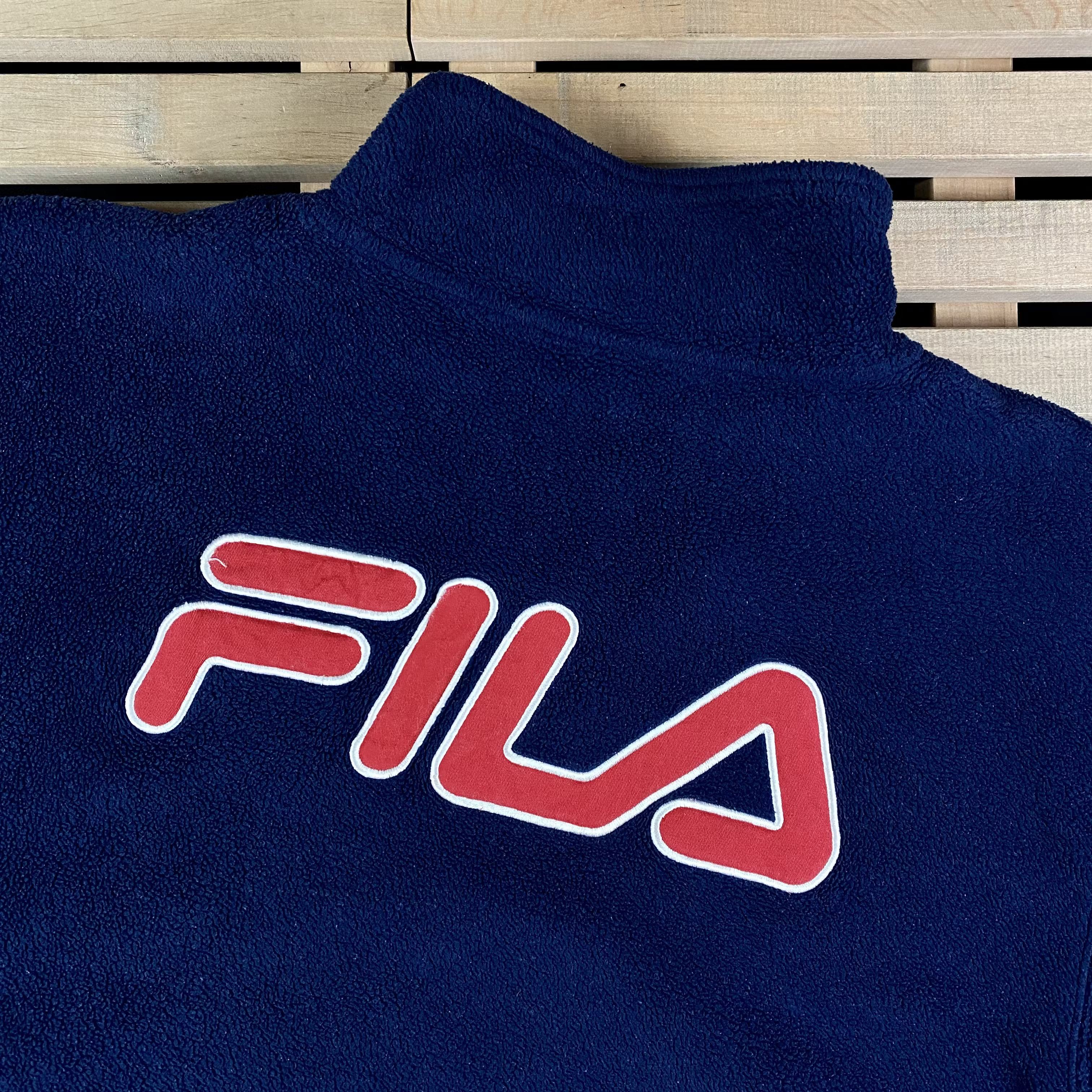 Fila × Vintage Mens Fleece Sweatshirt Fila Vintage Size М Big Logo Back Size US M / EU 48-50 / 2 - 5 Thumbnail