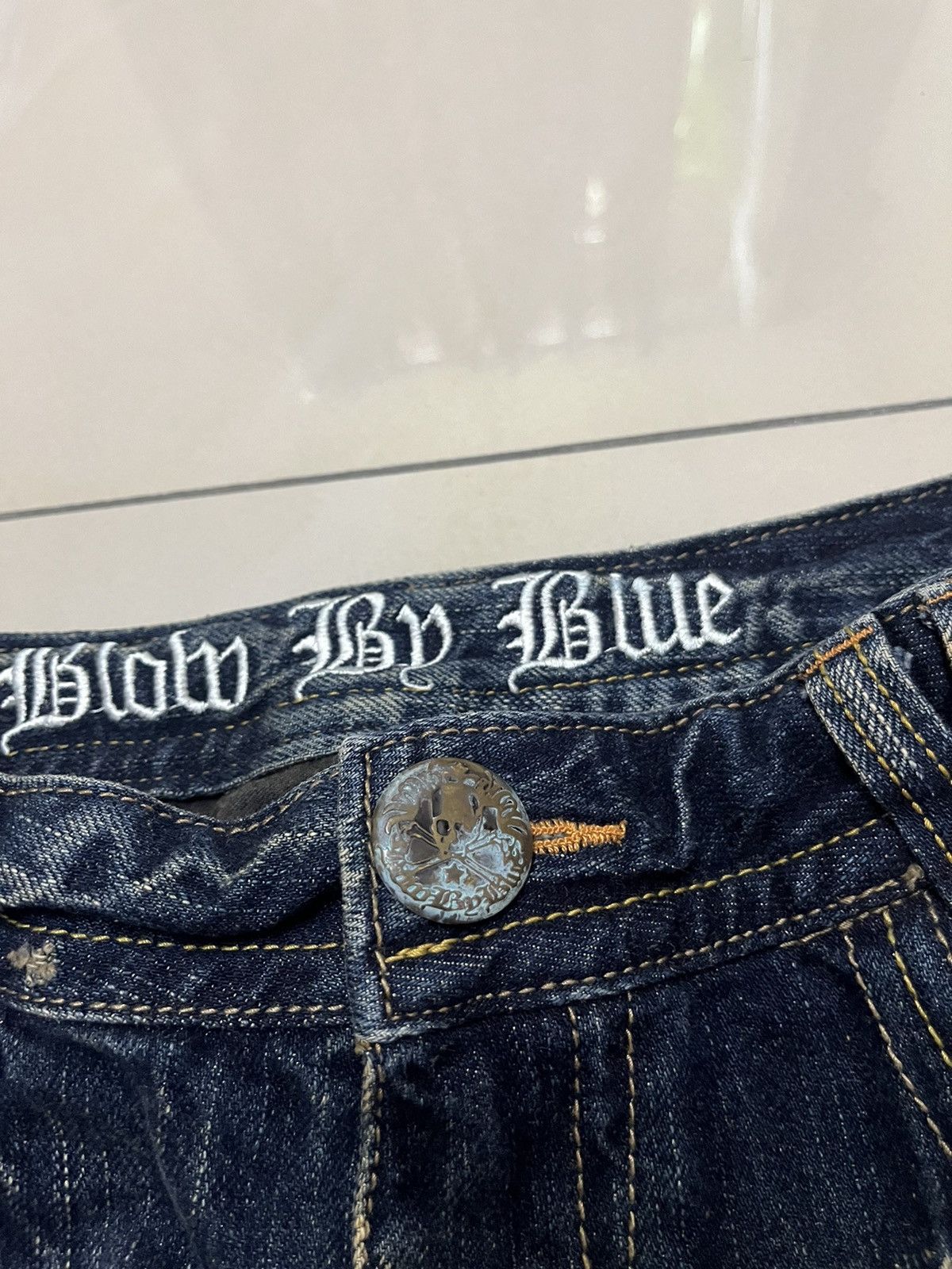 If Six Was Nine blow by blue distressed mud rusty thunder denim buckle back Size US 32 / EU 48 - 8 Thumbnail