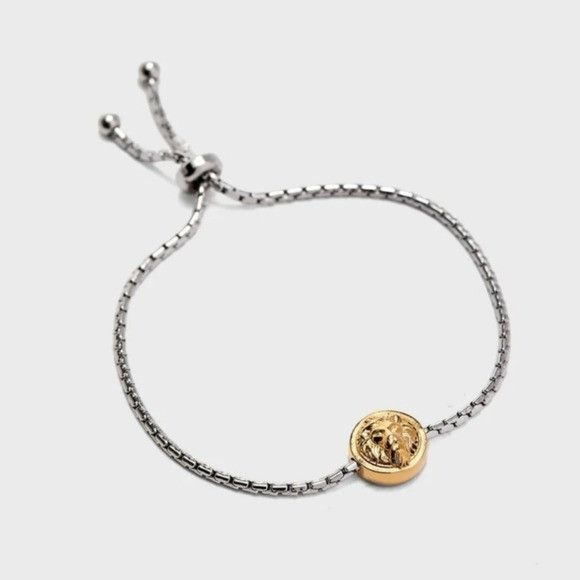 Versus Versace Versus Versace Steel/Gold Logo Lion Bracelet Size ONE SIZE - 1 Thumbnail