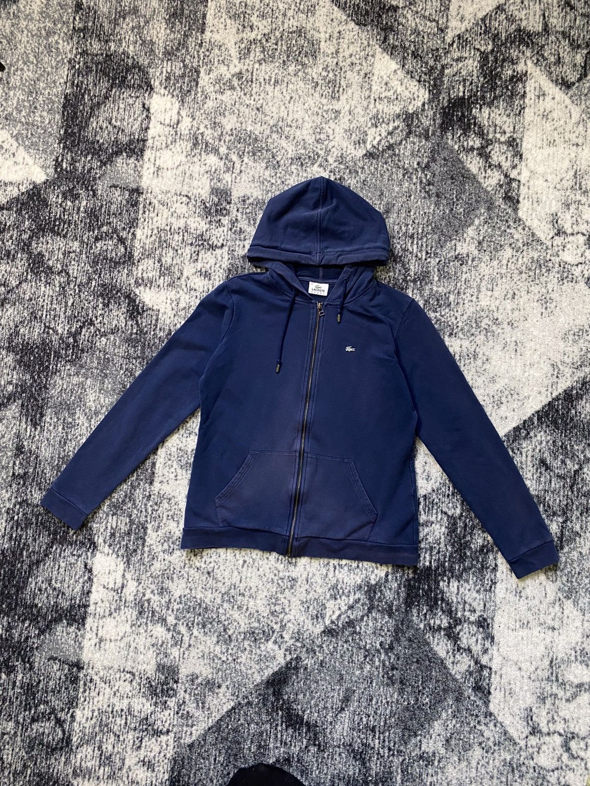 Lacoste × Vintage Vintage Lacoste Zip Up Hoodies Faded Distressed Y2K 90s Size XS / US 0-2 / IT 36-38 - 1 Thumbnail