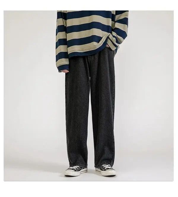 Japanese Brand Black Color Straight-leg Denim Pant Size US 29 - 1 Thumbnail