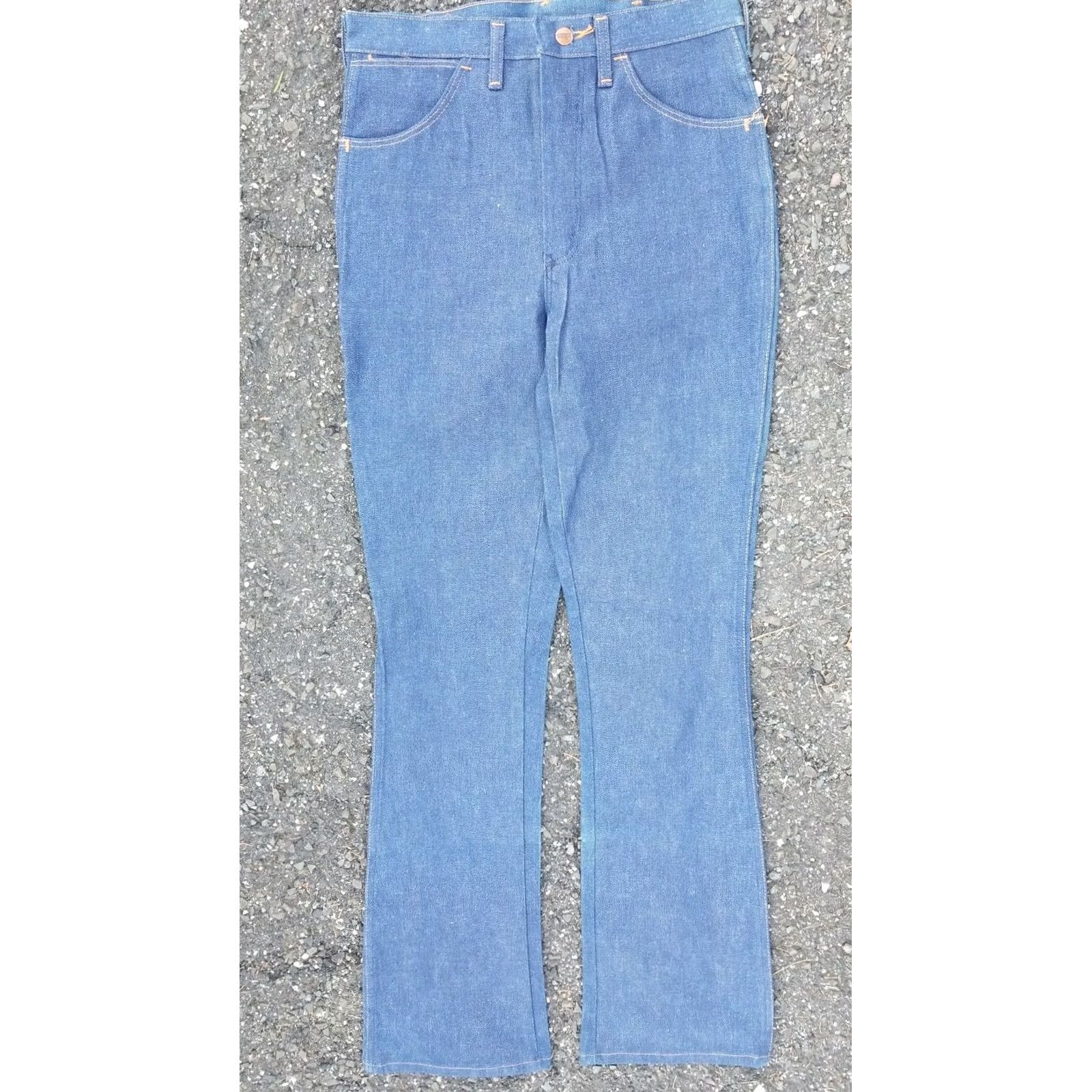 Wrangler VINTAGE Wrangler Jeans Denim 30x36 Blue 14 oz PLUS Mens 5-Pocket Design Belt Loops High Rise Metal Logo Cowboy Cotton Denim GuM Size US 30 / EU 46 - 3 Thumbnail