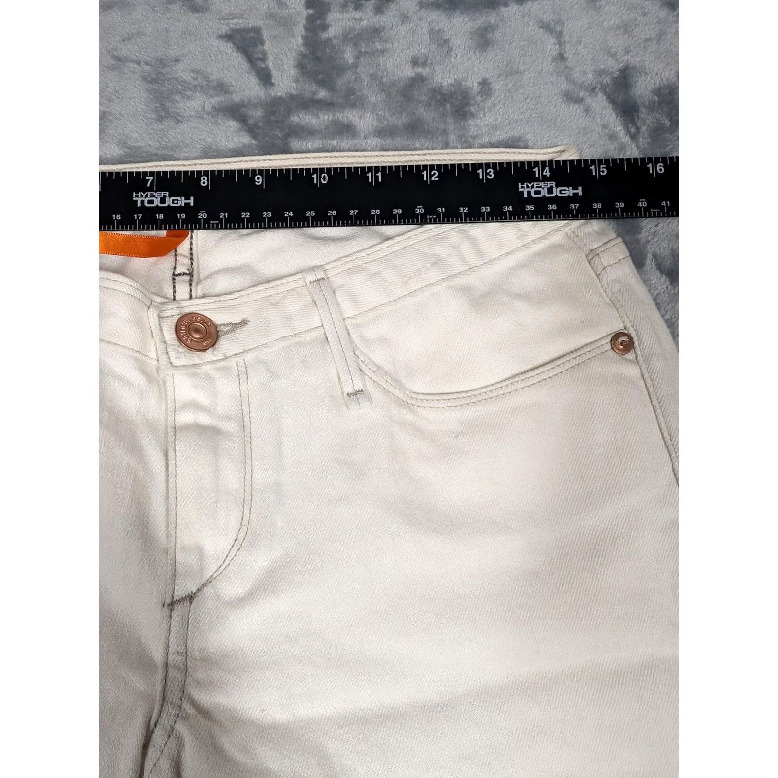 Vintage VINTAGE Earnest Sewn Jeans Womens 28 White Hampton Straight Leg Zip Fly 00s Size 28" / US 6 / IT 42 - 2 Thumbnail