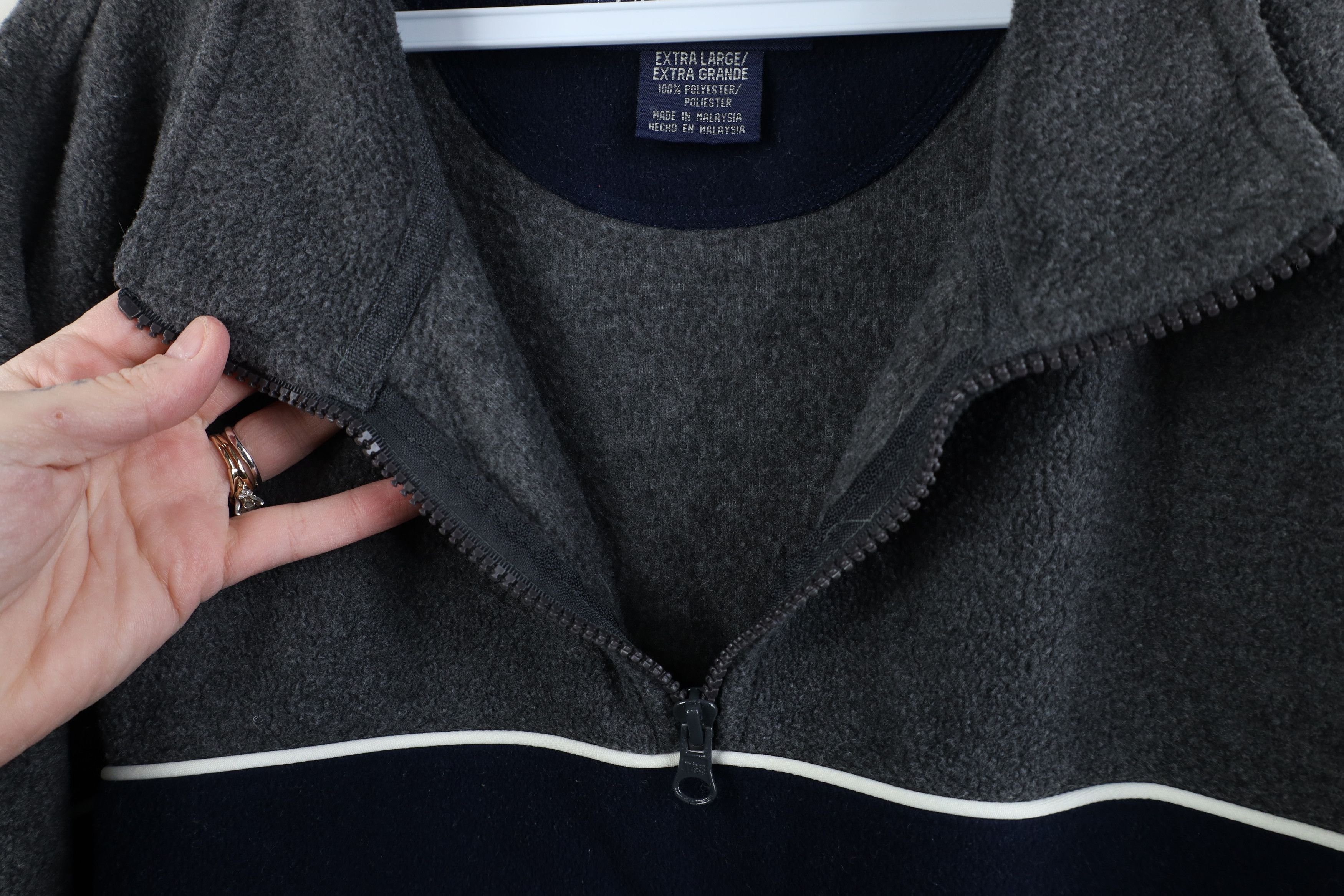 Vintage Vintage 90s Streetwear Block 1/4 Quarter Zip Fleece Sweater Size US XL / EU 56 / 4 - 4 Thumbnail