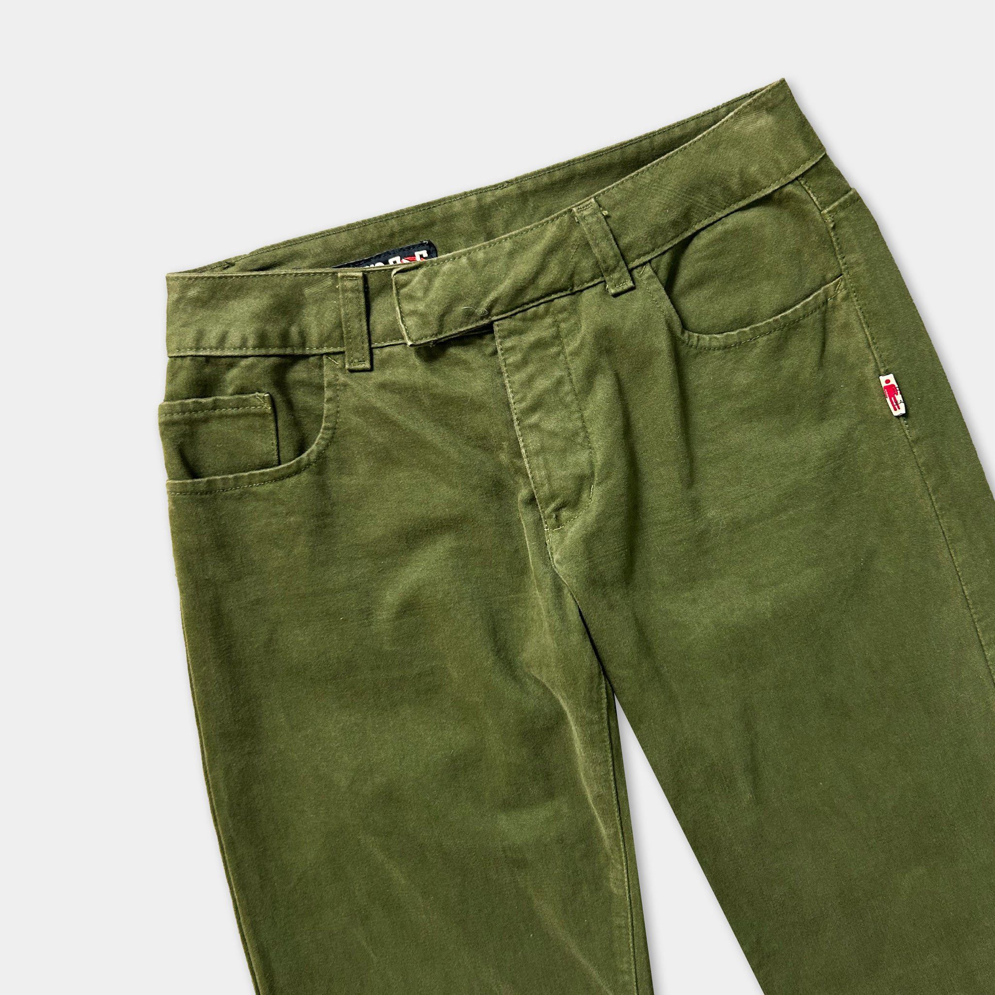 Jean Paul Gaultier Jean Paul Gaultier 2000's Olive Green Wide Leg Jeans Size US 30 / EU 46 - 2 Thumbnail