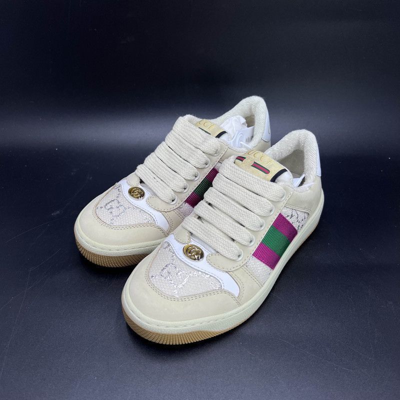 Gucci Gucci Kids Beige Round-Toe Low-Top Sneakers - Size US 11 / EU 44 - 1 Thumbnail