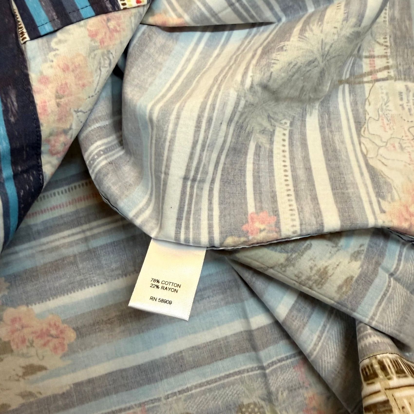 Cremieux Cremieux Martinique Collection Button Up Shirt Mens Medium Blue Multicolor Tropical Striped Hawaiian NWT Size US M / EU 48-50 / 2 - 6 Thumbnail