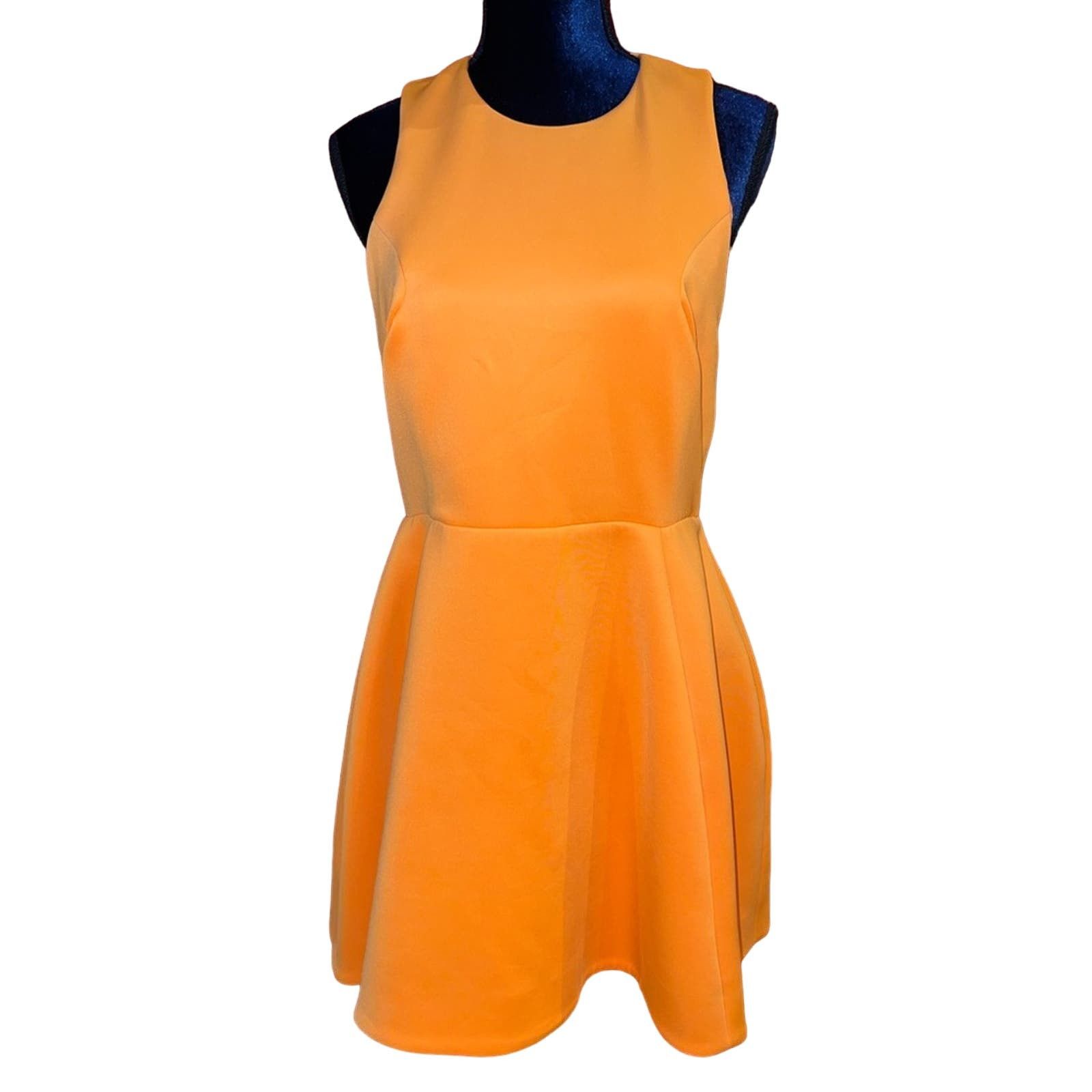 image of Cameo Dress Peplum Style Open Sides Back Orange Large, Women's