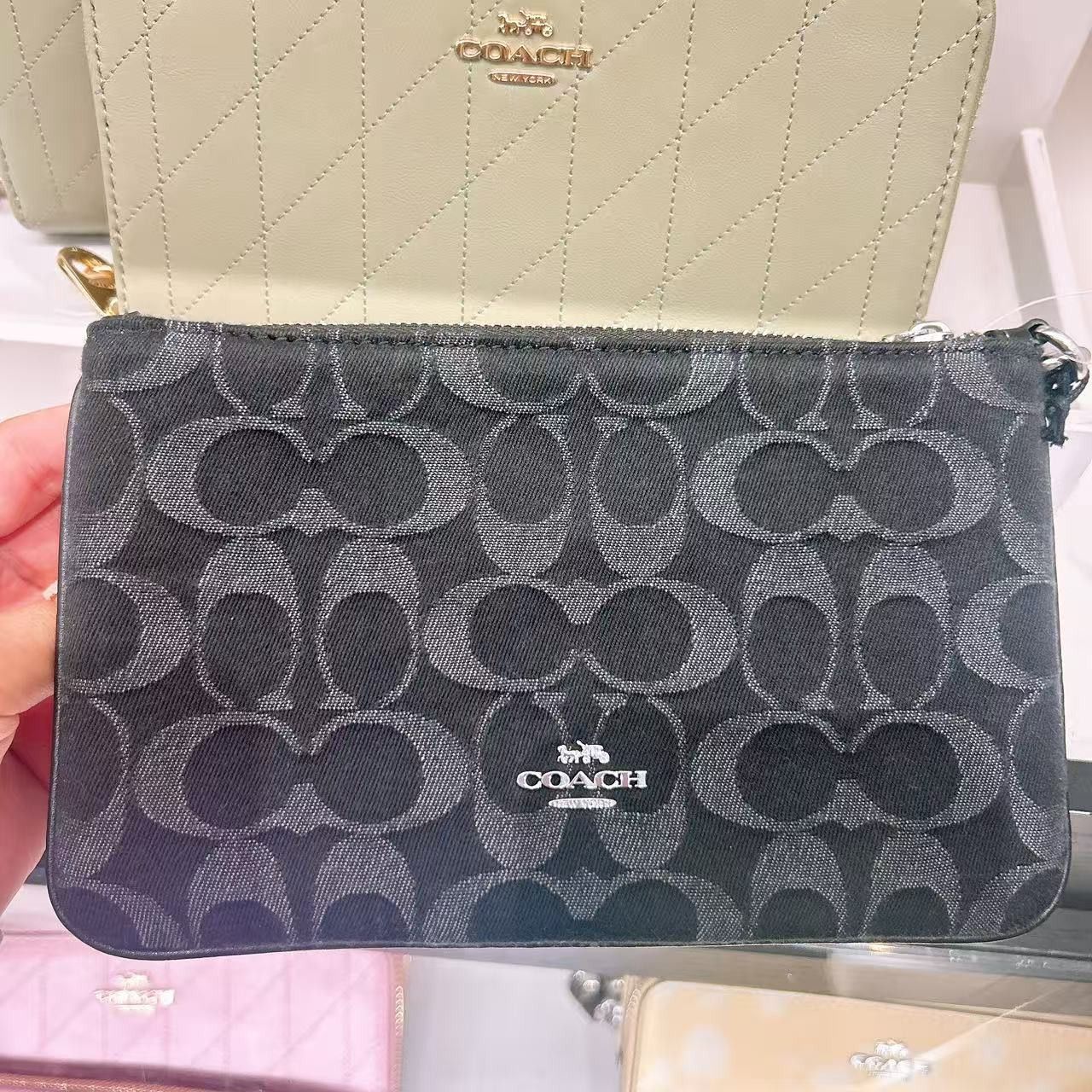 Coach Ashton Wristlet In Signature Denim CEF57 Size ONE SIZE - 4 Thumbnail