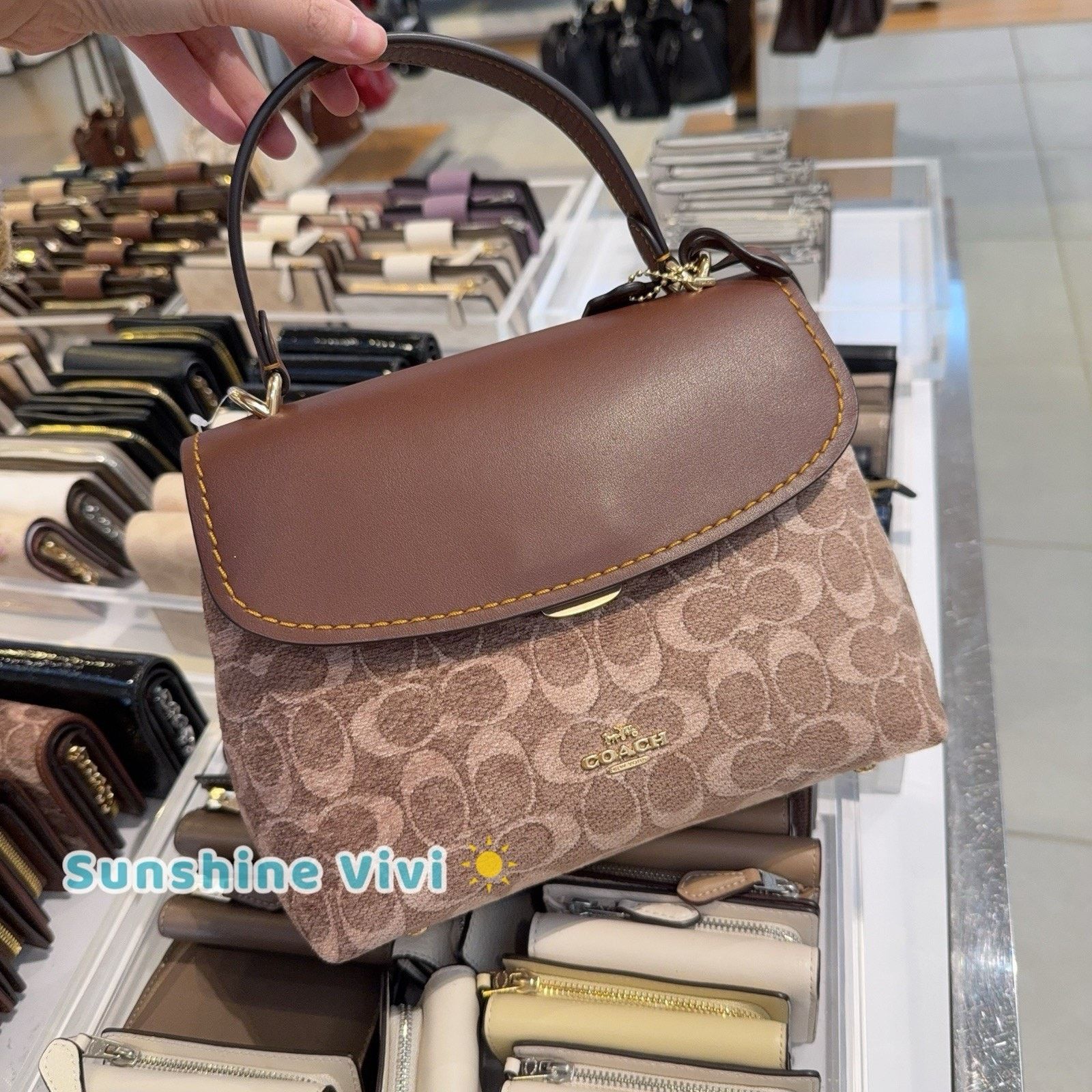 Coach NWT Coach Emory Top Handle Bag Chenille CDB08 Vintage Brown Size ONE SIZE - 5 Thumbnail