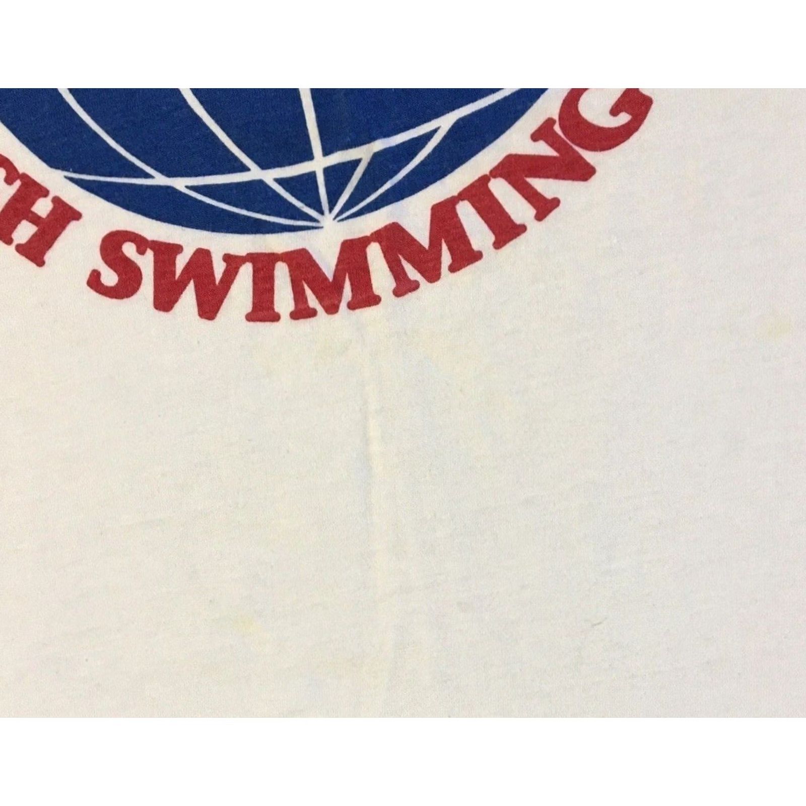 Vintage VINTAGE Danis h Swimming Team Carlsberg Beer Faded Shirt M White Single Stitch T-Shirt Mens Grunge Surf Beach 90s 80s Size US M / EU 48-50 / 2 - 7 Thumbnail