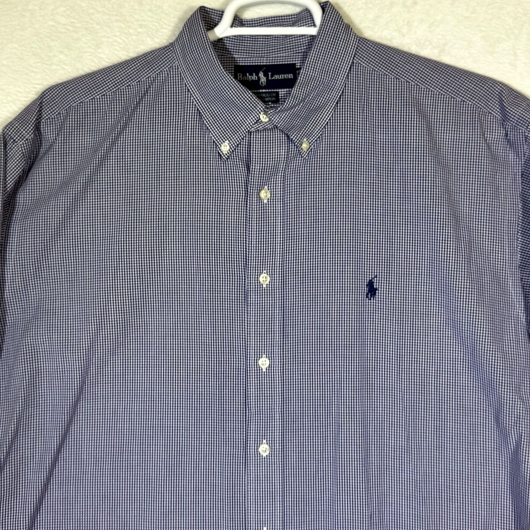 Ralph Lauren VINTAGE Ralph Lauren Shirt Mens 17.5 32/33 Purple Gingham Yarmouth Button Down Size US XXL / EU 58 / 5 - 4 Thumbnail