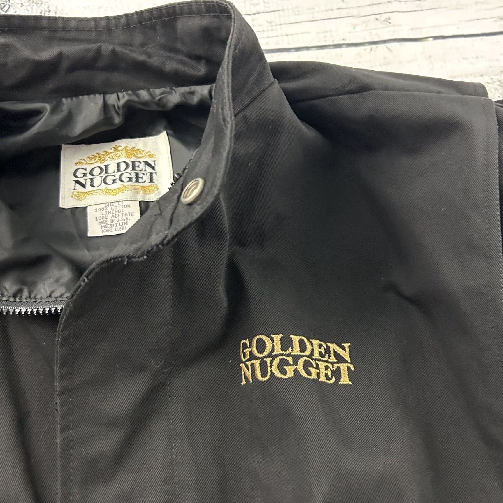 Vintage VINTAGE Golden Nugget Jacket Men's M Black Full Zip Cotton Size US M / EU 48-50 / 2 - 3 Thumbnail