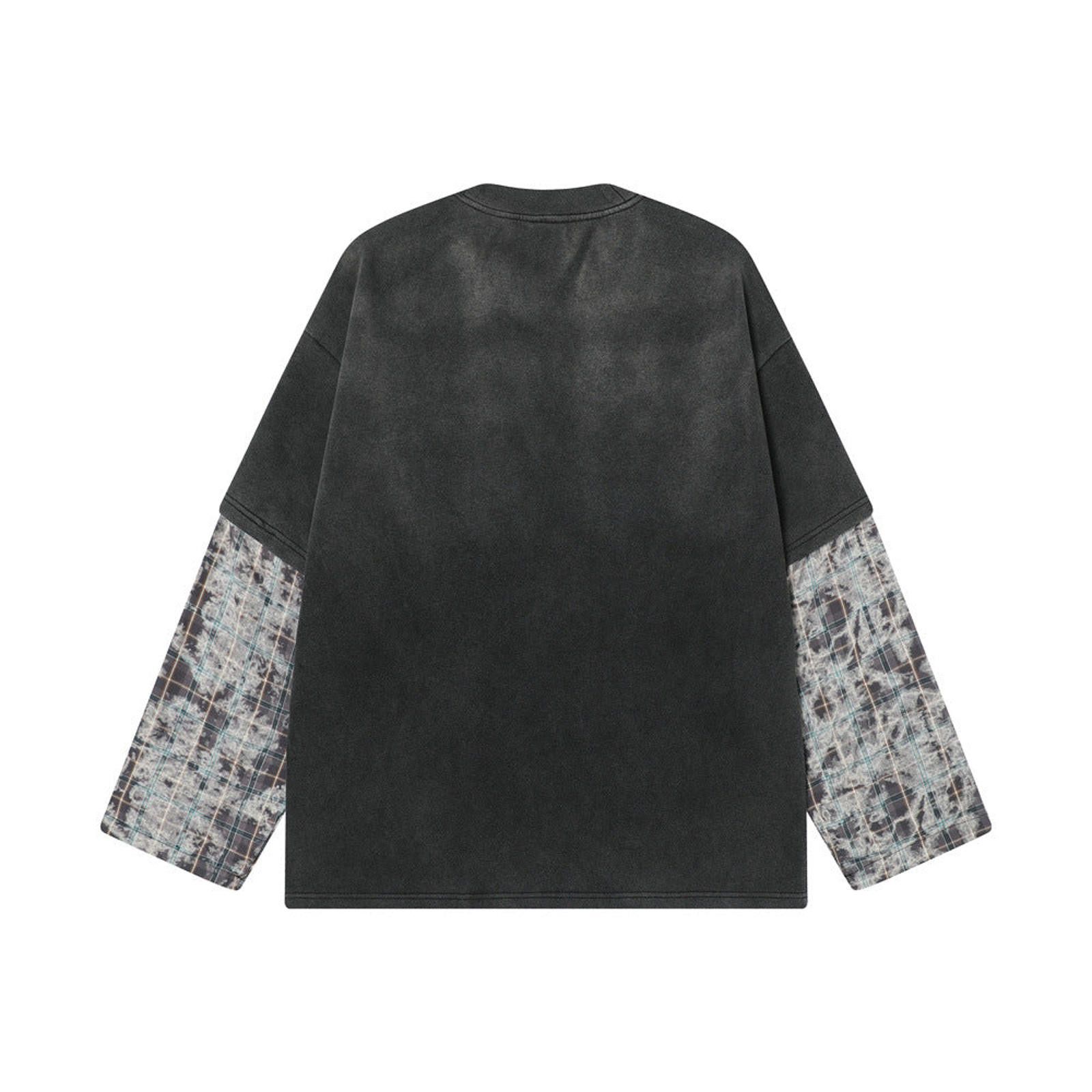 Japanese Brand Star Bleached Faux Two-Piece Racing Long Sleeve Tee Size US M / EU 48-50 / 2 - 3 Thumbnail
