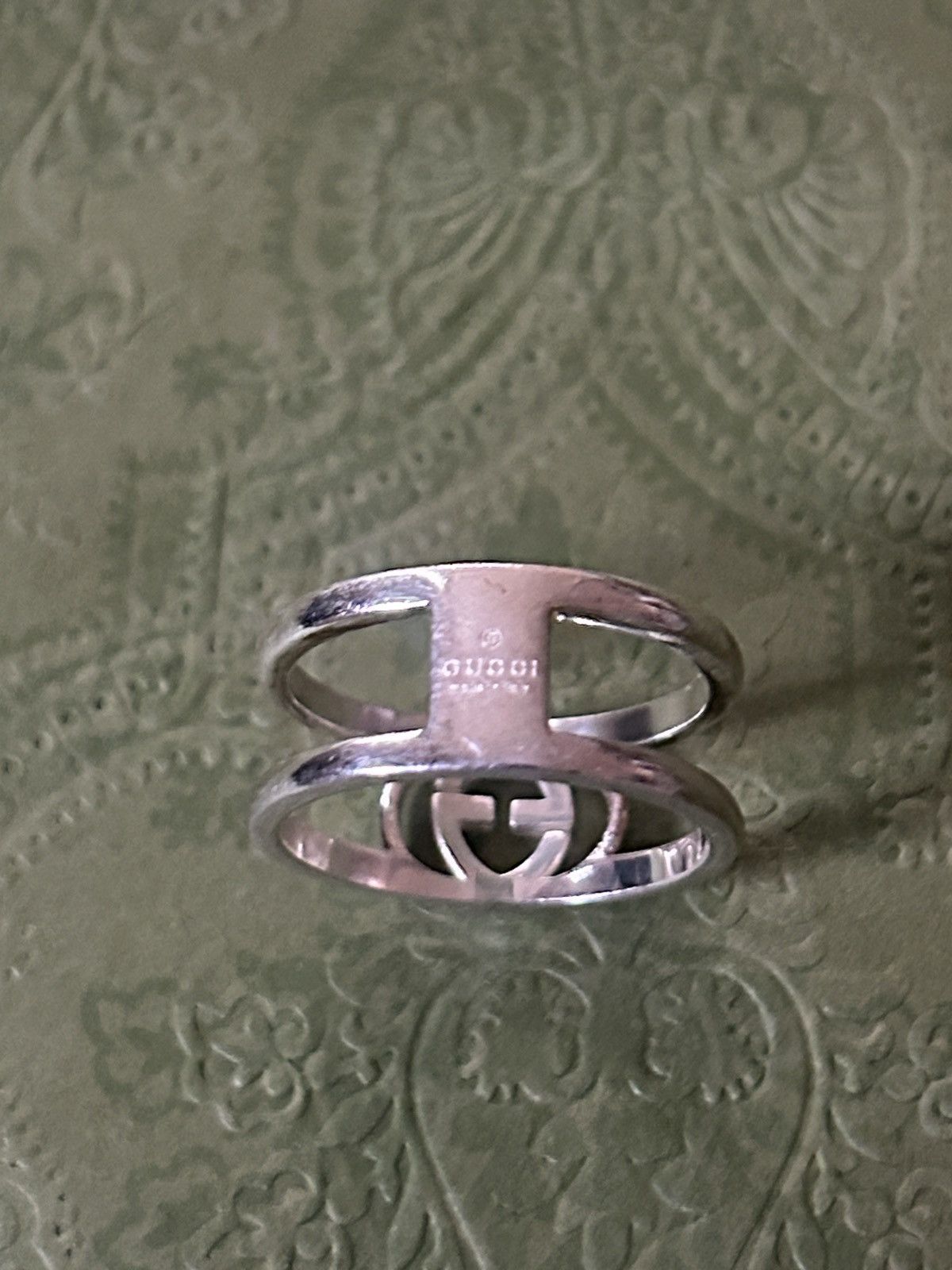 Gucci Gucci Interlocking G Wide Open Silver 925 Ring 298036 Size ONE SIZE - 6 Thumbnail