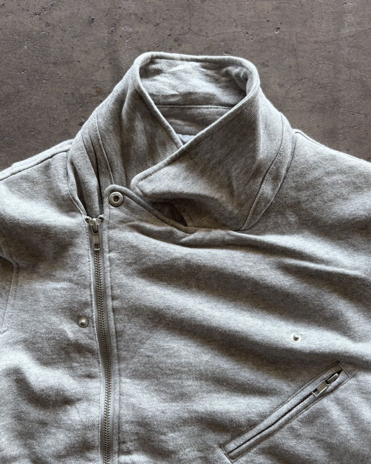 Japanese Brand Pine Bluff Assymetrical Grey Sweatshirt Jacket Size US M / EU 48-50 / 2 - 3 Thumbnail