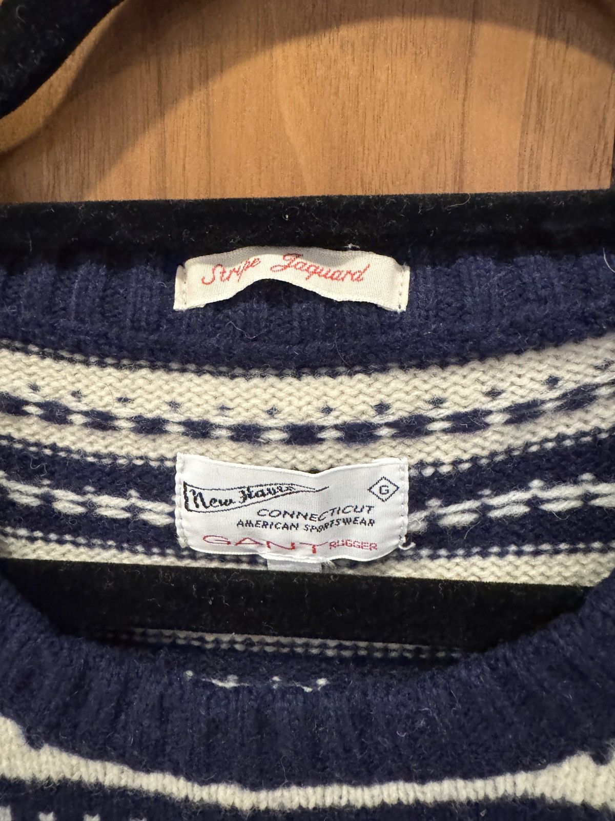 Gant Rugger GANT RUGGER NAVY AND CREAM SWEATER Size US L / EU 52-54 / 3 - 2 Thumbnail