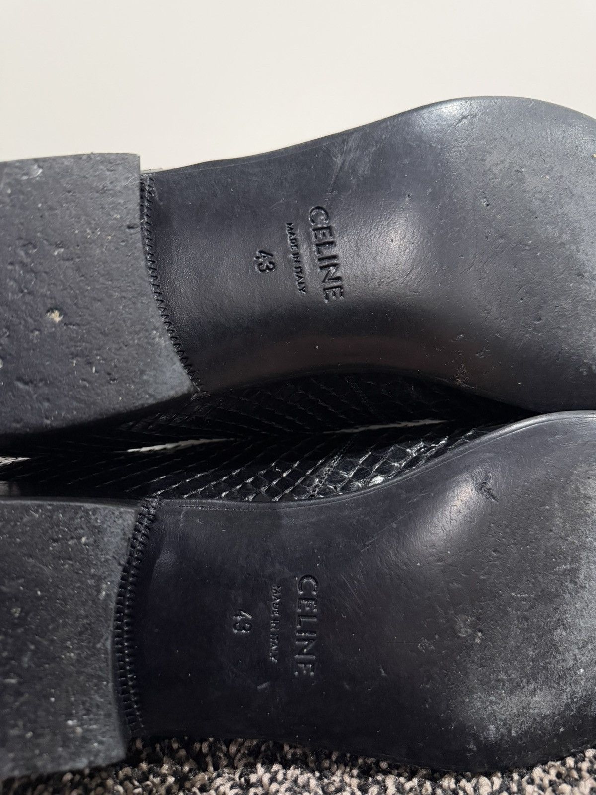 Celine × Hedi Slimane Celine x Hedi SS19 Python Jacno Slipper Shoes 30 Metal Toe Size US 10 / EU 43 - 12 Thumbnail