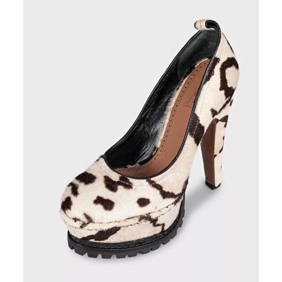 Alaia Alaïa White Pony Hair Animal Print Platform Pumps sz.37 Size US 6 / IT 36 - 3 Thumbnail