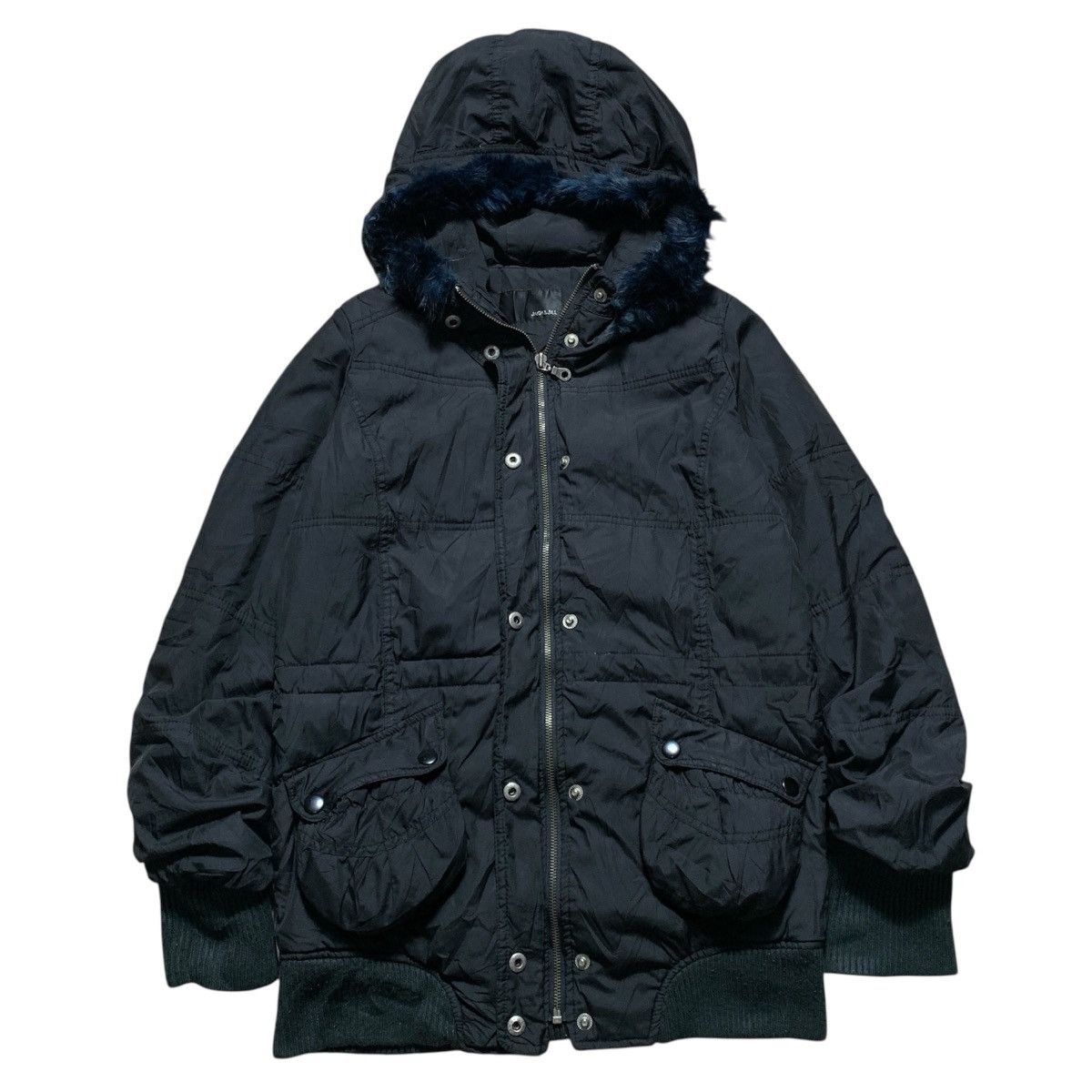 Japanese Brand 2000s Jack&Jill Fur ifsix LGB GOA Style Puffer Jacket Size US L / EU 52-54 / 3 - 6 Thumbnail