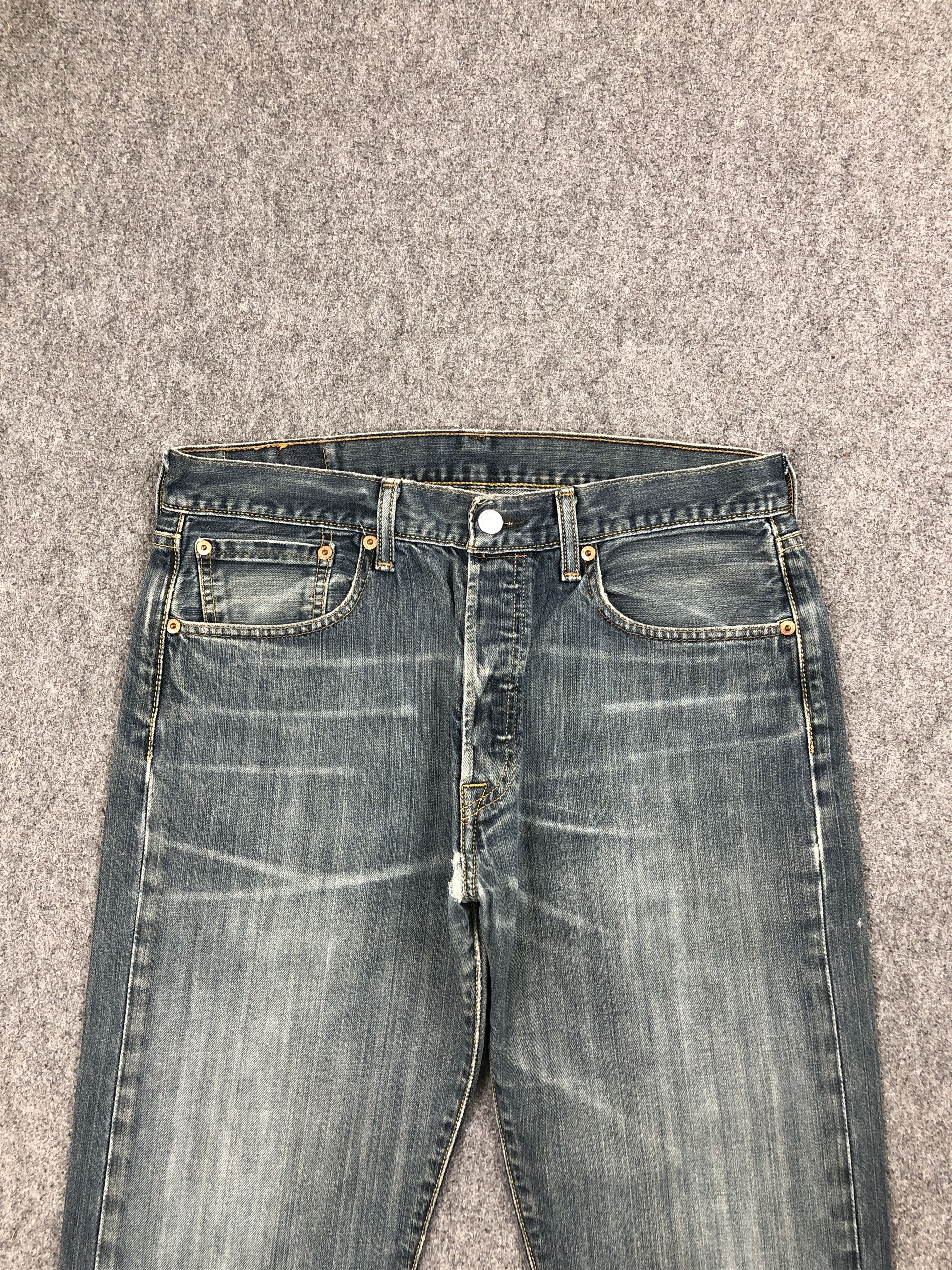 Levi's × Vintage Vintage Levis 501 Dark Blue Jeans Size US 31 - 2 Thumbnail