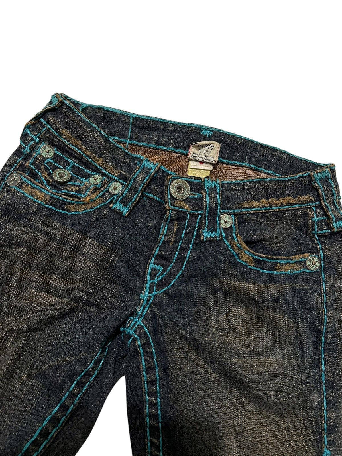 If Six Was Nine × Le Grande Bleu (L.G.B.) × True Religion True religion mudwash spiral cut flared denim pants Size US 27 - 4 Thumbnail