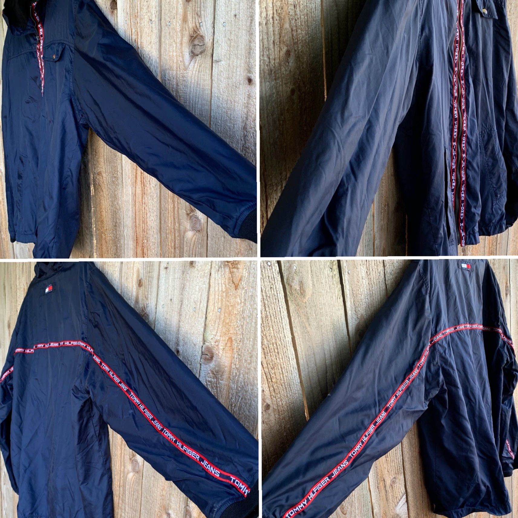 Tommy Hilfiger VINTAGE Tommy Jeans Windbreaker Jacket TOMMY HILFIGER JEANS Spell Out XL Size US 36 / EU 52 - 6 Thumbnail