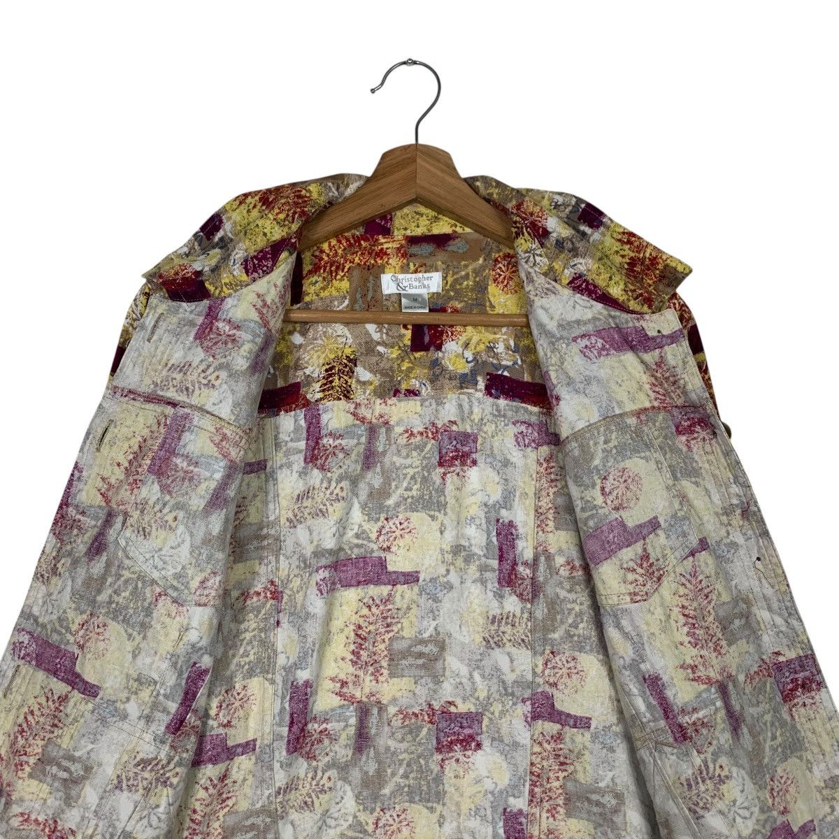 Japanese Brand CHRISTOPHER BANKS Abstract Leaf Print Shirt Jacket #2155-C95 Size M / US 6-8 / IT 42-44 - 12 Thumbnail