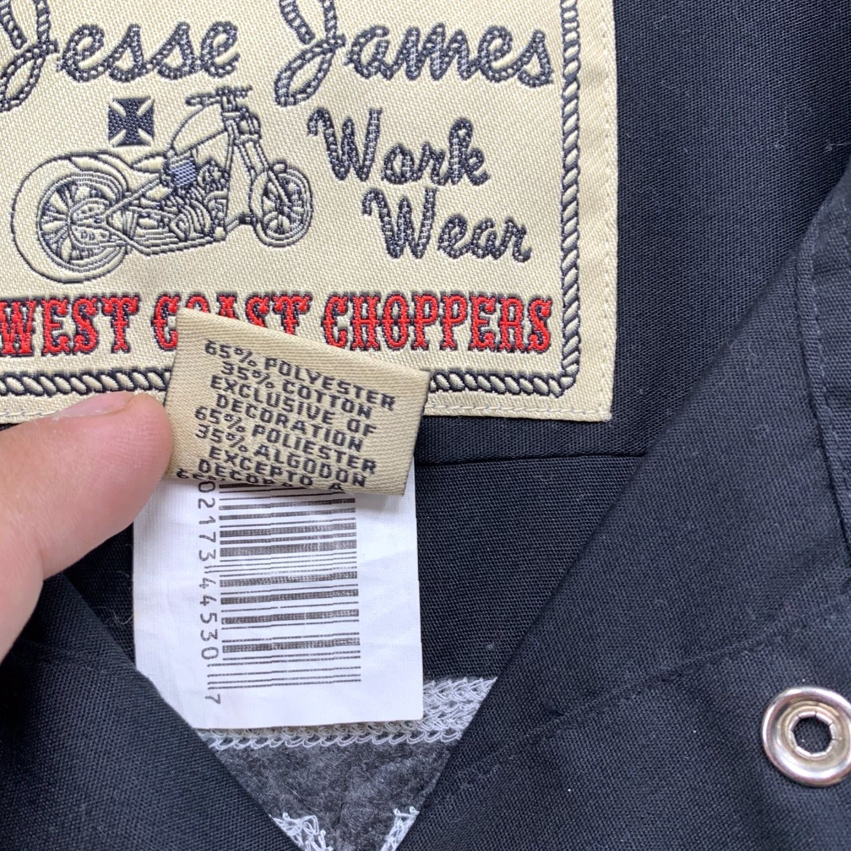 Jesse James West Coast Choppers Shirt Mens 2XL Button MC Club Embroidered New