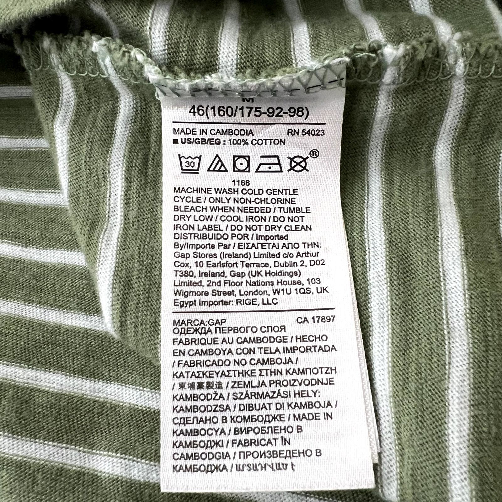 Gap Gap Green Striped Easy Tee Pocket Top Size M / US 6-8 / IT 42-44 - 7 Thumbnail