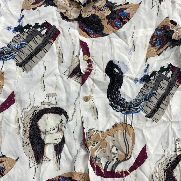 Sun Surf Sun Surf Hokusai Hundred Ghost Tales hawaiian Rayon Shirt Size US L / EU 52-54 / 3 - 4 Thumbnail