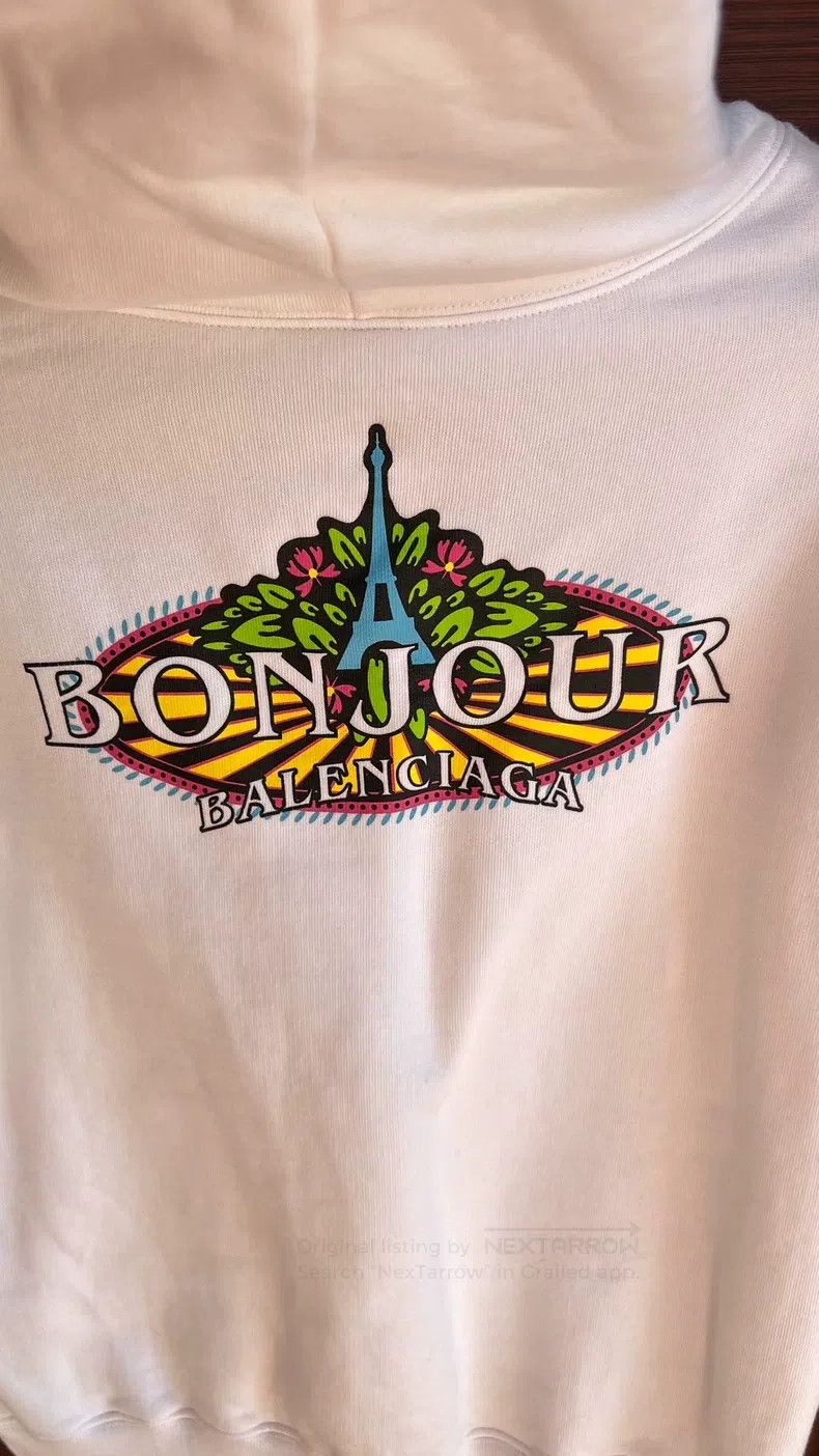 Balenciaga Balenciaga White Hooded Sweatshirt Size US S / EU 44-46 / 1 - 3 Thumbnail