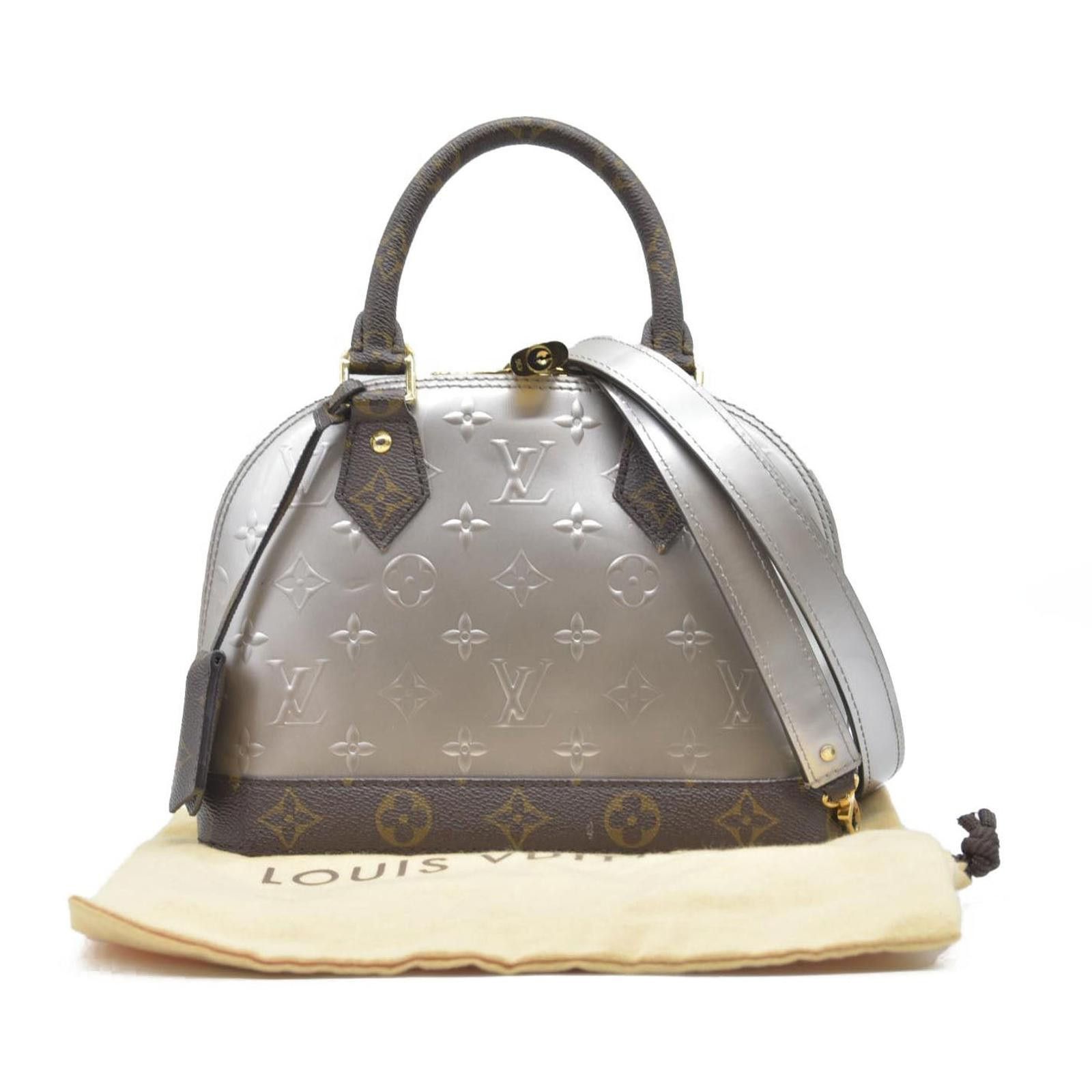 Louis Vuitton $1940 Louis Vuitton Vernis Monogram Alma BB Taupe Metallise Size ONE SIZE - 1 Thumbnail