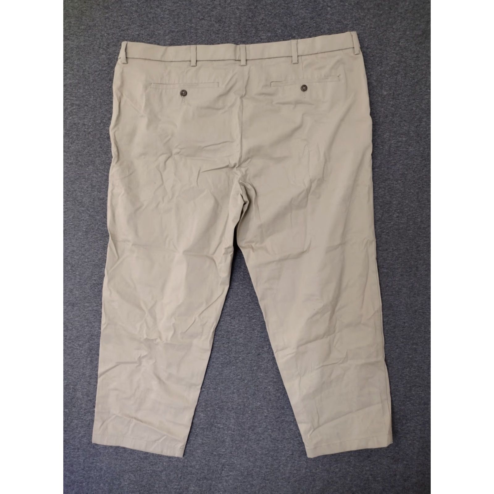 George George Men's Chino Pants Beige Regular Waist 46 Wrinkle Resistant Flat Front Button Closure Inseam 28 in Size US 30 / EU 46 - 2 Thumbnail