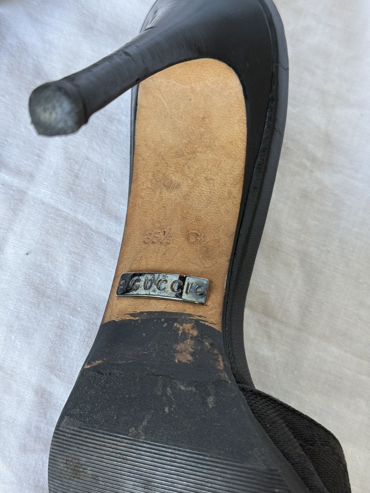 Gucci Gucci Black Canvas Monogram GG Mules Heels Size US 5.5 / IT 35.5 - 9 Thumbnail