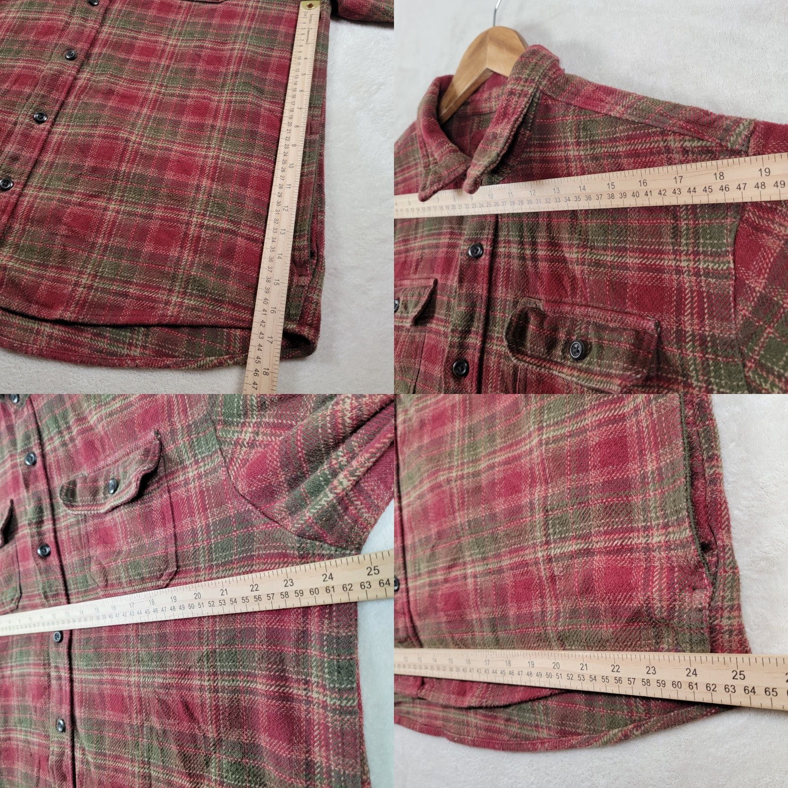 Orvis Orvis Shirt Mens XL Red Plaid Heavyweight Flannel Double Pocket Hand Warmer Size US XL / EU 56 / 4 - 8 Thumbnail